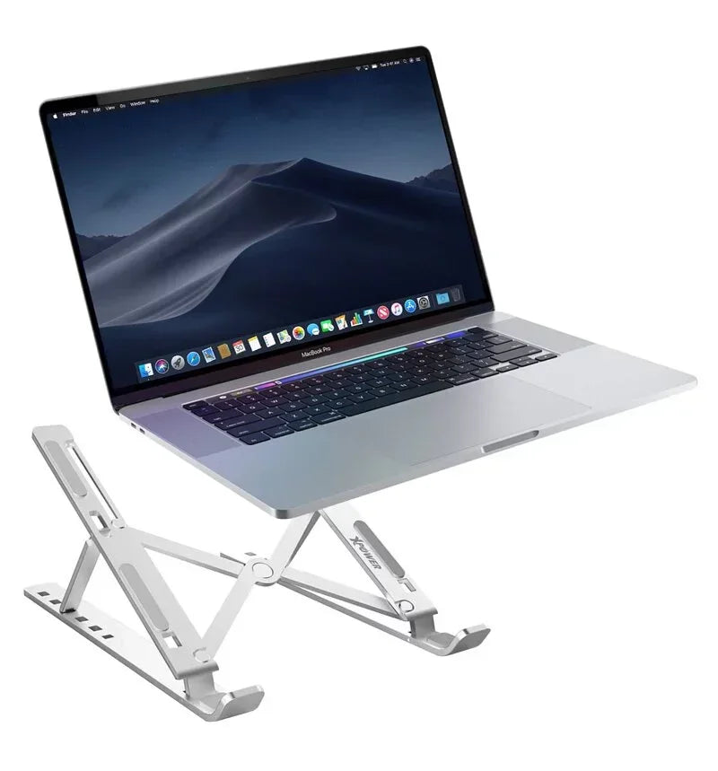 XPower Foldable Laptop Stand - Silver - Tashqila XPower Foldable Laptop Stand - Silver - Tashqila